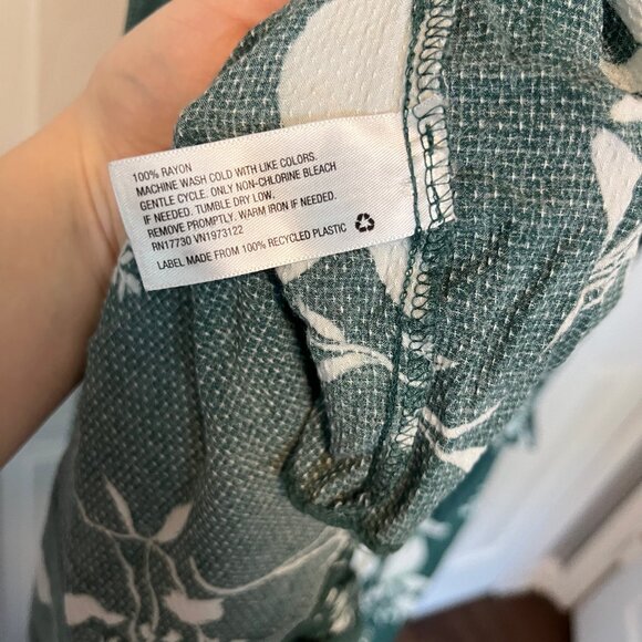 Women's Plus Ava & Viv Green Floral Tie-Neck Maxi Dress Size X - Picture 10 of 11